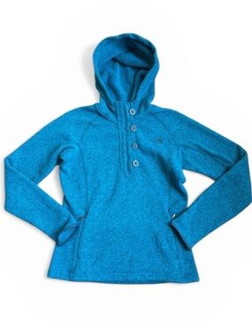 The North Face Crescent Hooded Pullover Women's S Blue Knit Fleece